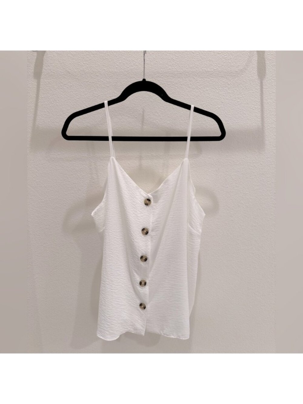 NWT White Button-Down Women's spaghetti strap top size xl